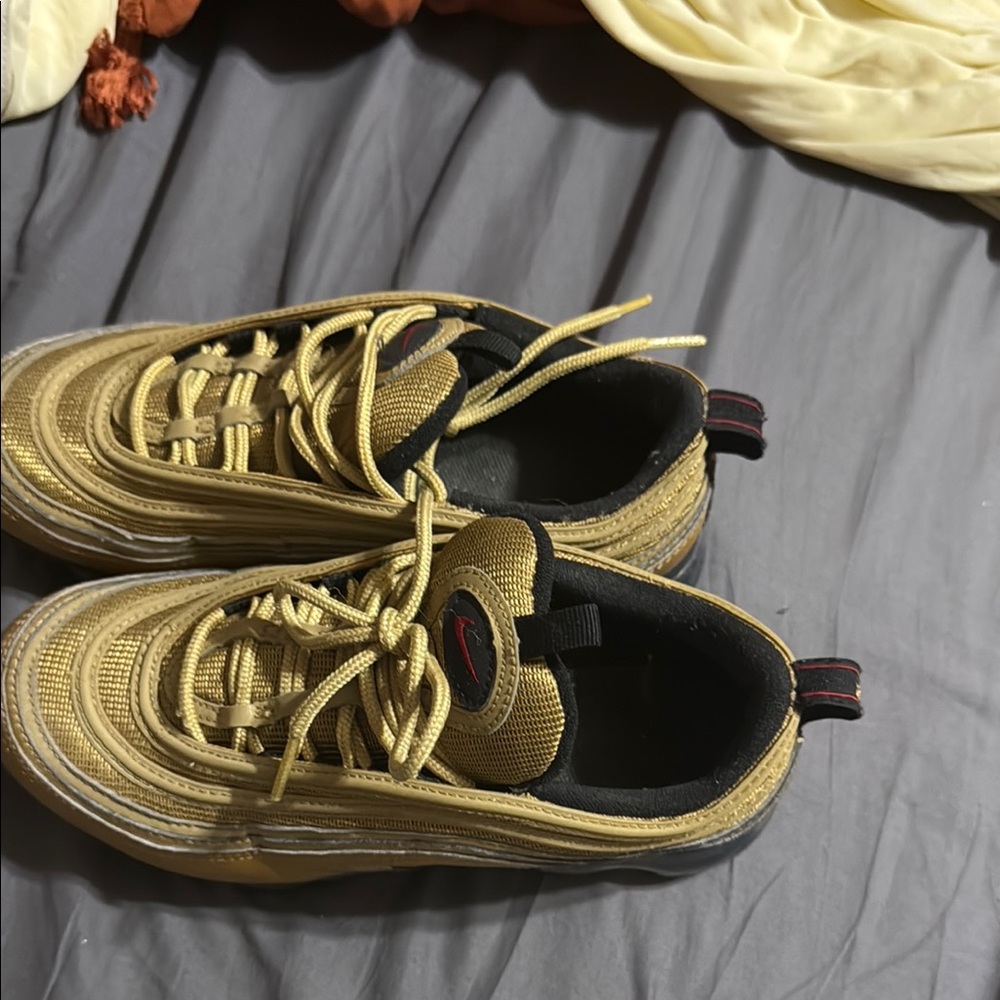 Nike Gold and Black Sneakers